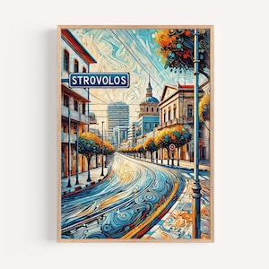 Strovolos Cyprus Art Print: Vibrant City Travel Poster