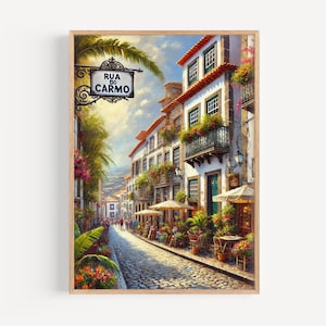 Funchal Madeira Print: Rua Do Carmo Travel Poster image 1