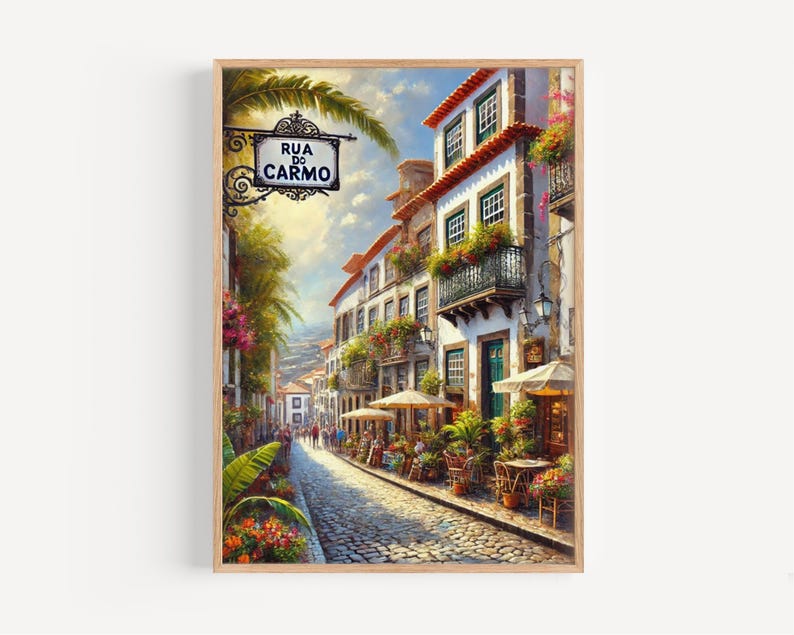 Funchal Madeira Print: Rua Do Carmo Travel Poster image 1