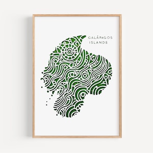 Ecuador Galapagos Islands Wall Art Print – Travel Decor, Housewarming Gift, Unique Ecuadorian Map Home Decor, Nature & Wildlife Artwork
