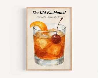 Old Fashioned Cocktail Art Print