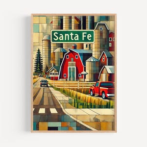 New Mexico Wand Kunst Santa Fe Druck Reise Poster New Mexico Geschenk USA Souvenir Housewarming Dekor