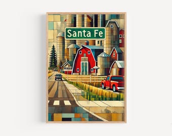 Santa Fe Art Print: New Mexico Travel Poster