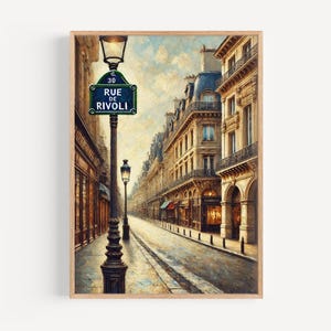 Rue de Rivoli Wall Art Paris Print France Art, Cityscape Travel Poster, French Street Sign Gift, Home Decor, Unframed or Framed