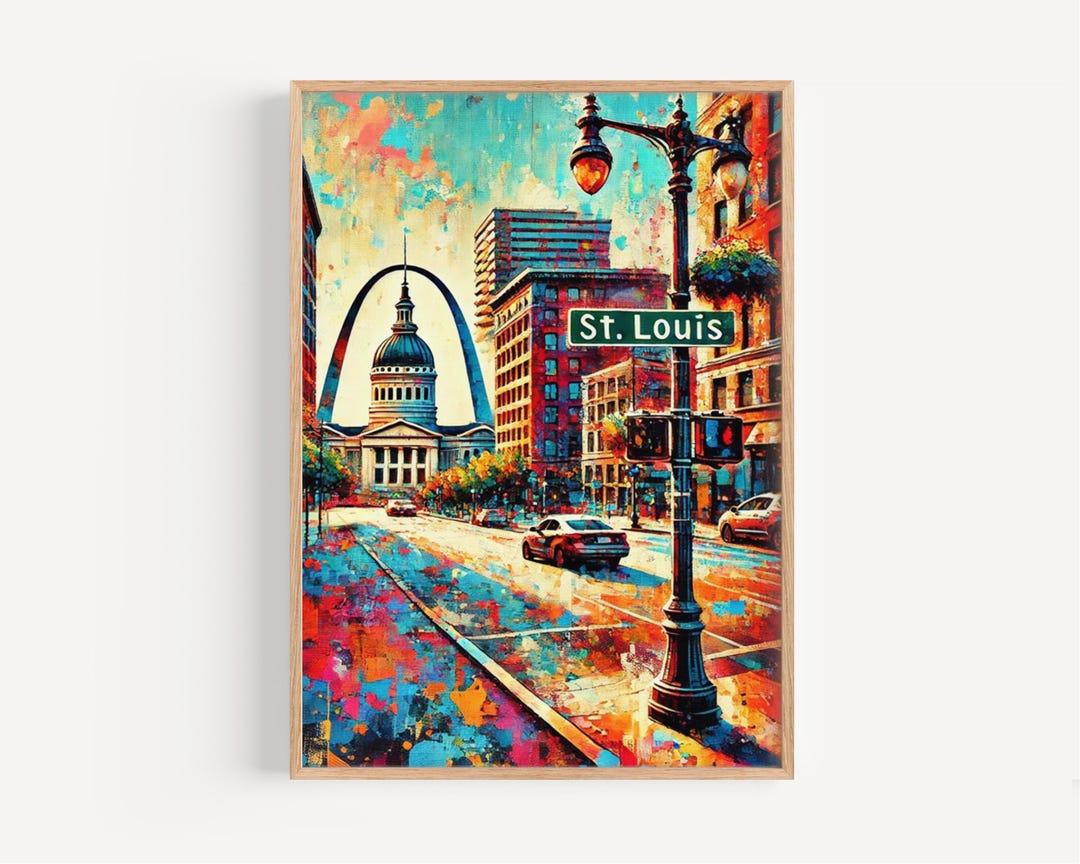 St Louis Street Art Print: Arch, Missouri Travel Poster - Etsy