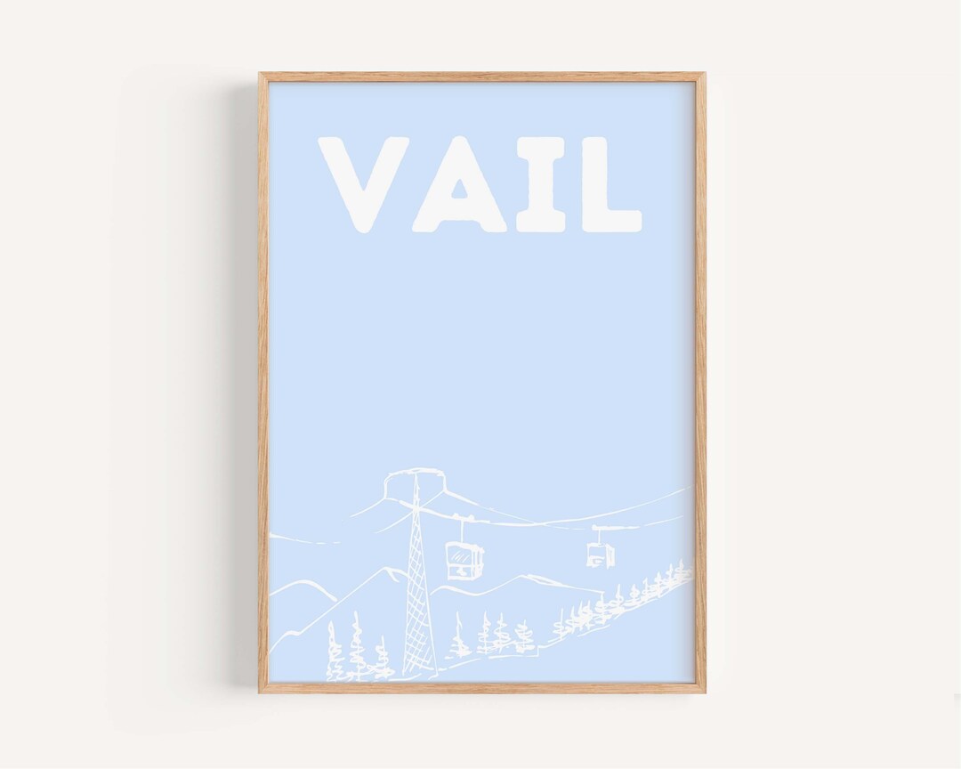 Vintage Vail Ski Lift Art Print: Dorm Decor - Etsy