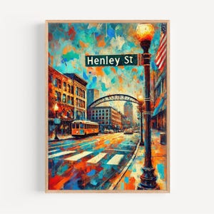 Henley Street Art Print: Knoxville Tennessee Travel Poster