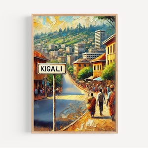 Rwanda Wall Art Kigali Print Travel Poster African Souvenir Housewarming Gift Rwanda Travel Decor