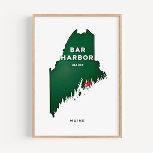 Bar Harbor kunst aan de muur, Bar Harbor print, Maine Art, ME cadeau, reizen print, decor van het huis, housewarming cadeau, kunst aan de muur college