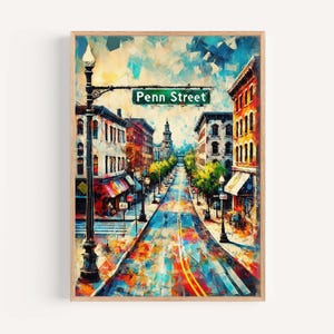 Penn St Print Reading Artwork Travel Poster Pennsylvania Wall Art Housewarming Gift Decor