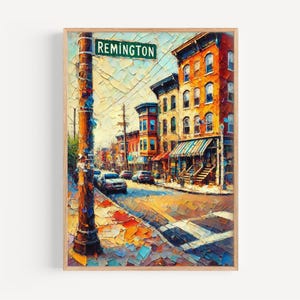 Baltimore Wall Art Remington Print Travel Poster Maryland Gift USA Housewarming Decor