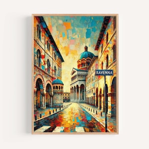 Ravenna Art Print – Italian Travel Poster Wall Art, Ravenna Italy Gift, European Artwork, Housewarming Decor, Vintage Style Italy Map Poster