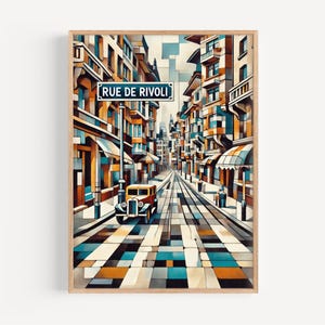 Paris Rue de Rivoli Wall Art - Elegant Travel Print, France Gift, Parisian Home Decor, Travel Poster, Housewarming & France Artwork