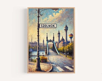 Szolnok Hungría Impresión de arte: Cartel de viaje europeo