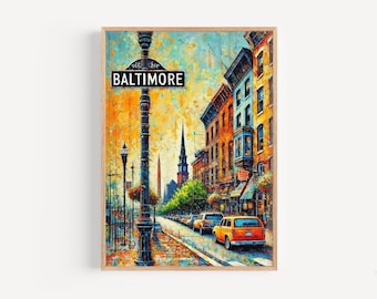 Baltimore Street Art Print: Maryland Travel Poster