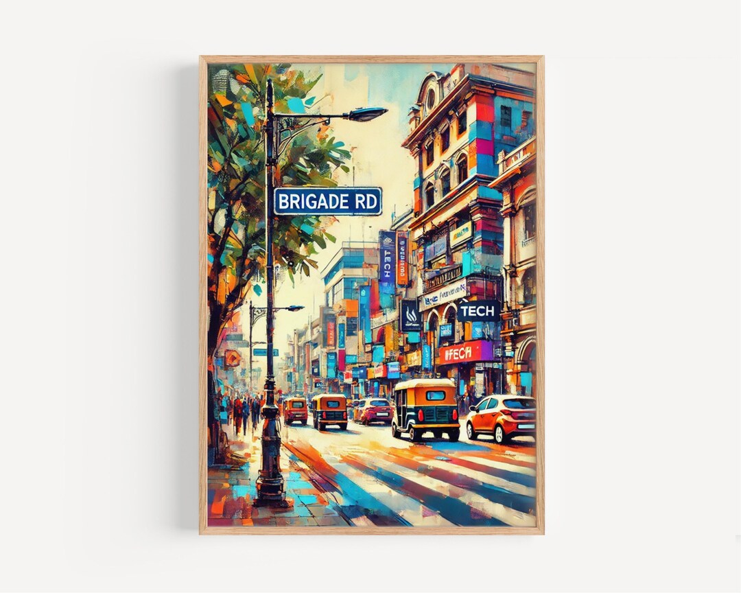 Brigade Road Bangalore Art Print: India Travel Poster Canada
