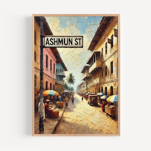 Monrovia Ashmun Street Wall Art, Liberia Travel Poster, Cultural Heritage Decor, Vintage Street Sign Print, African Artwork