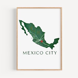 Impresión artística del mapa de la Ciudad de México: póster de viaje moderno