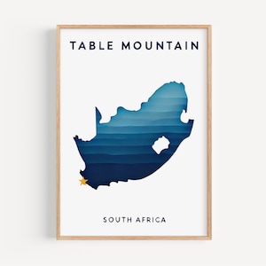 Tafelberg Wandkunst, Tafelberg Druck, Südafrika Kunst, Südafrika Geschenk, Reisedruck, Wohnkultur, Housewarming Geschenk, Wandkunst