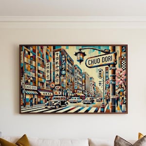 Chuo Dori Wall Art Tokyo Print, Japan Travel Poster, Japanese Decor, Housewarming Gift, Tokyo Street Art, Japan Souvenir, Travel Wall Decor
