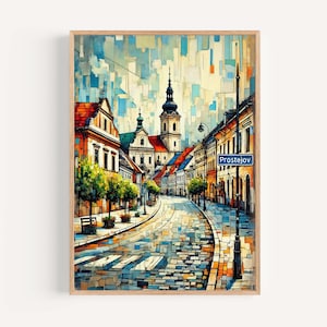 Prostejov Art Print - Czech Republic Travel Poster, City Wall Art, Housewarming Gift, Modern Prostejov Decor