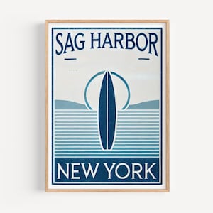 New York Sag Harbor Wall Art Print, Travel & Home Decor, NY Gift Idea, College Dorm Artwork, Housewarming Gift, Coastal Beach Town Poster