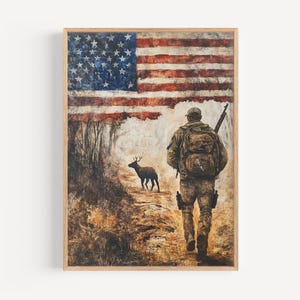 狩猟愛国的ウォールアート | 抽象的なアメリカのポスター | アメリカ独立記念ホームデコレーション | アメリカのアートワーク