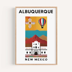 Albuquerque New Mexico Art Print: Travel Poster, Home Decor