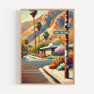 California Palm Springs Wall Art - Travel Print, Housewarming Gift, US Art Decor, California Gift, Retro Travel Poster