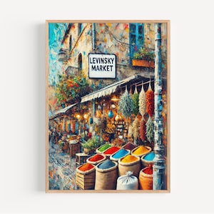 Levinsky Market Wall Art, Levinsky Market Print, Tel Aviv Art, Israel Gift, Travel Print, Travel Poster, Housewarming Gift, Israel Artwork