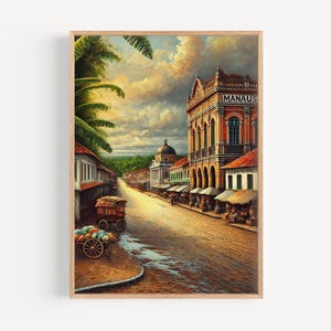 Brazil Manaus Wall Art Print - Unique Travel Poster & South American Souvenir, Brazil Gift, Housewarming Decor, Tropical Wall Decor