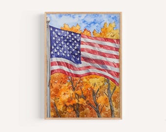 American Flag Art Print: Patriotic USA Home Decor