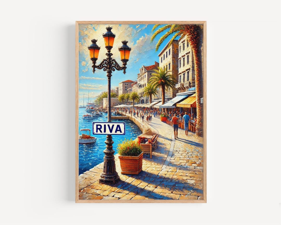 Riva Wall Art Print - Rijeka Travel Poster, Croatia Decor, Croatian ...