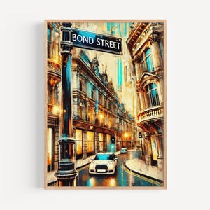 Bond Street Wall Art London Print, UK Travel Poster, Modern Home Decor, Housewarming Gift, British Cityscape, Travel Artwork, UK Gift Idea
