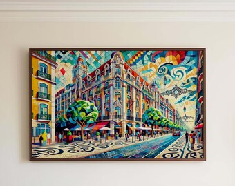 Lisbon Portugal Print: Avenida da Liberdade Street Art