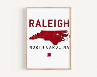 Raleger North Carolina Kunstdruck: Modernes Reiseposter
