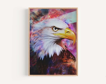 Abstrakter Weißkopfseeadler Kunstdruck Dekoration