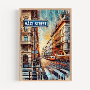 Vaci Street Budapest Print: Hungary Travel Poster