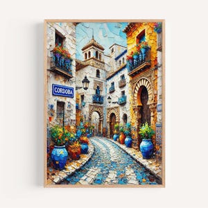 Cordoba Wall Art Spain Travel Print, European Cityscape Poster, Unique Home Decor, Housewarming Gift, Spain Travel Wall Decor