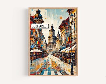 Bucharest Street Art Print: Romania Travel Poster