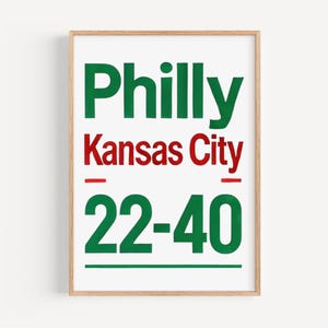 Philly VS Kansas City Wall Art Map Print, Travel & College Decor, Housewarming Gift for Home or Office