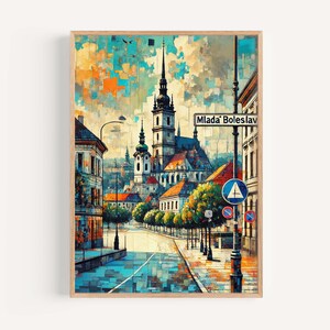 Mlada Boleslav Print - Czech Republic Wall Art, Travel Poster, City Gift, Home Decor, Housewarming Present, Unique Travel Art