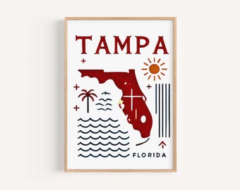 Tampa Florida konsttryck: Modern reseposter