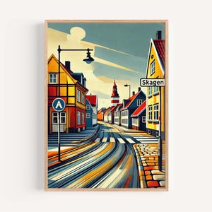Skagen Wall Art Scandinavian Travel Print - Denmark City Poster, European Artwork, Housewarming Gift, Modern Coastal Decor