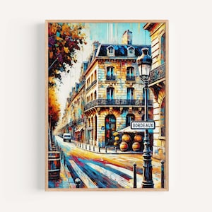 Bordeaux Art Print - French Wall Art Travel Poster, European Home Decor, France Gift, Bordeaux Artwork, Housewarming Present