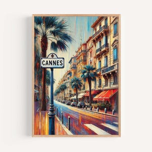 Cannes Art Wall Decor - Vintage French Travel Poster, European Artwork, Housewarming & France Gift Print