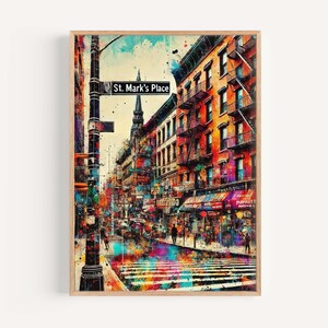 St Mark's Place Wall Art, St Mark's Place Print, Manhattan Art, Manhattan Gift, Travel Print, New York Poster, Housewarming Gift, NYC Art