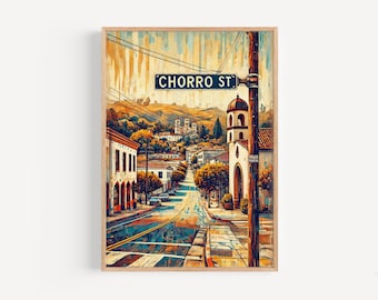 Chorro Street Art Print: San Luis Obispo, California Travel Poster