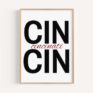 Dorm Ohio Artwork, Modern Wall Decor, Cincinnati Skyline Print, Urban Home Office Art, Cityscape Poster, Gift for Cincinnati Lovers