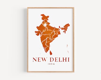 New Delhi India Art Print: Modern Travel Wall Decor